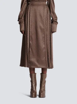 Clearance Mini Monogram Pleated Midi Skirt Women Skirts