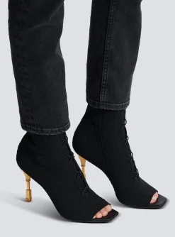 Discount Moneta Monogram Knit Ankle Boots Women Boots