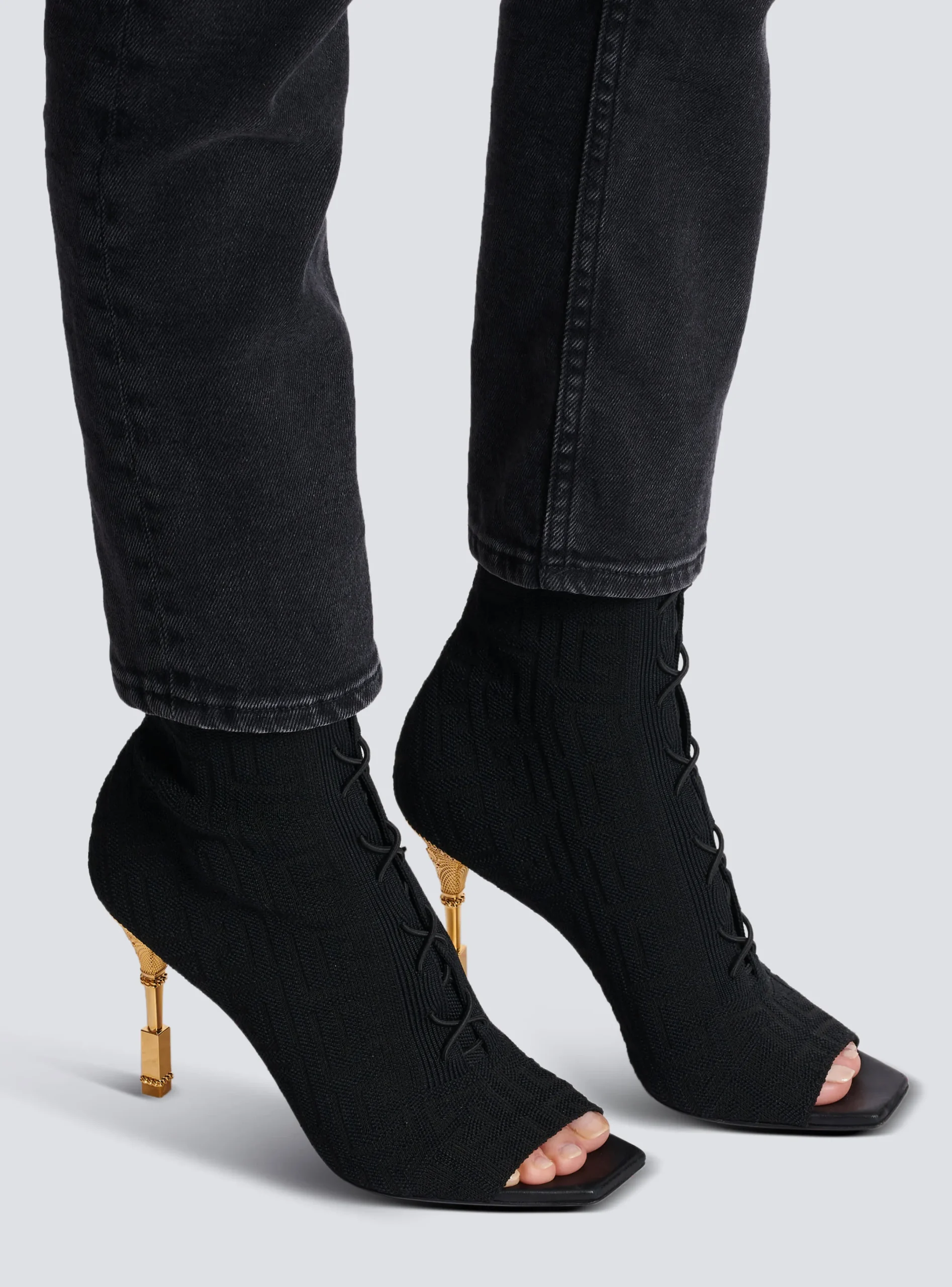 Discount Moneta Monogram Knit Ankle Boots Women Boots