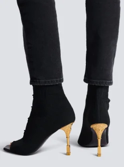 Discount Moneta Monogram Knit Ankle Boots Women Boots