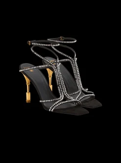Discount Moneta Suede And Crystal Sandals Women High Heels & Pumps