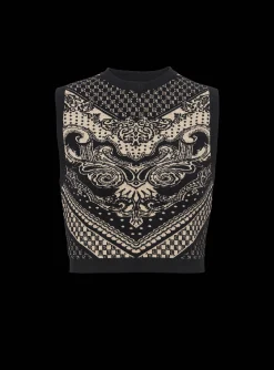 Cheap Monogram And Paisley Knit Tank Top Women Knitwear|Tops And Shirts