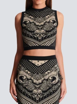Cheap Monogram And Paisley Knit Tank Top Women Knitwear|Tops And Shirts