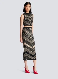 Clearance Monogram And Paisley Knit Skirt Women Skirts|Knitwear