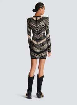 Flash Sale Monogram And Paisley Knit Short Dress Women Knitwear|Dresses