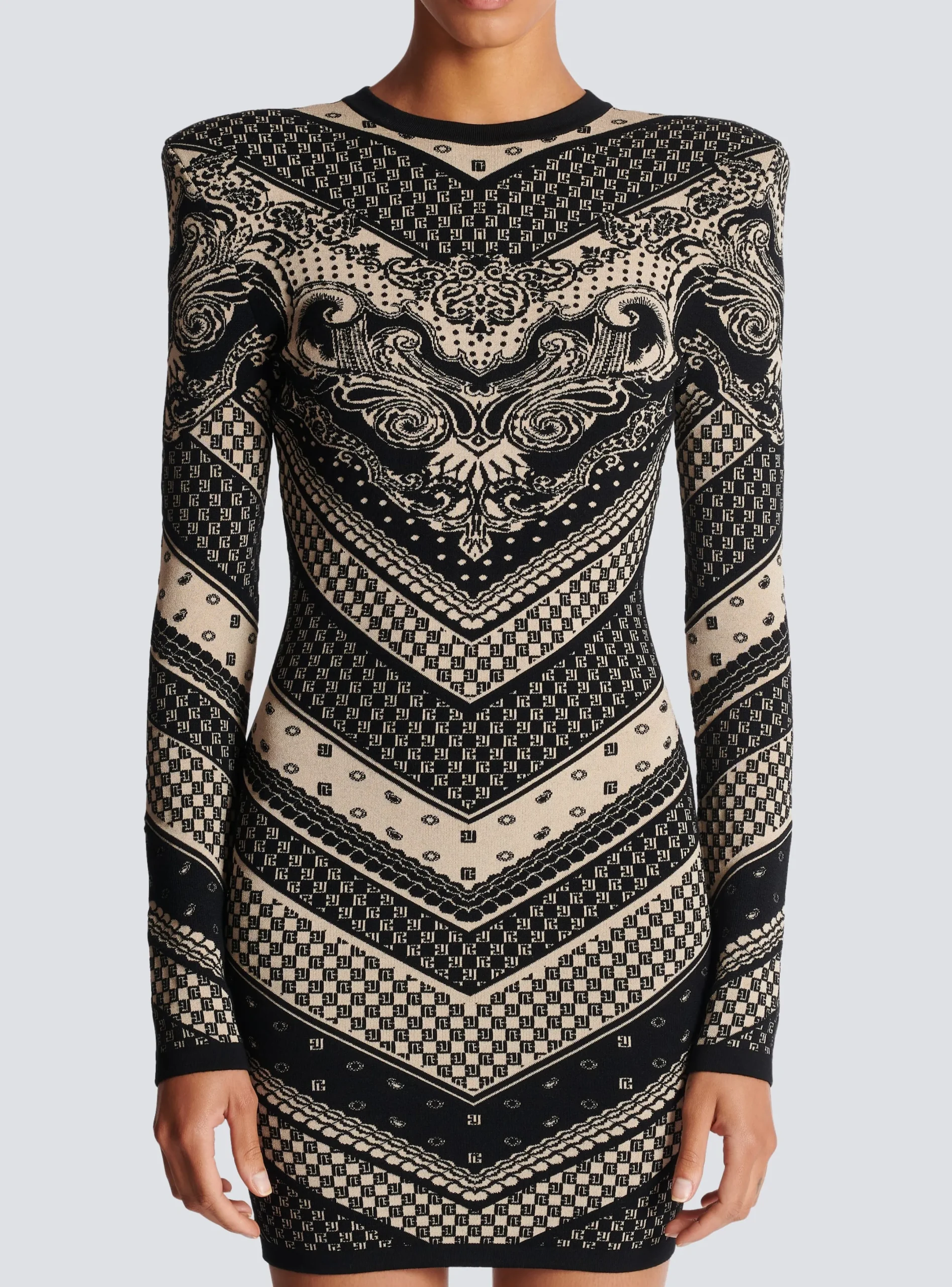 Flash Sale Monogram And Paisley Knit Short Dress Women Knitwear|Dresses