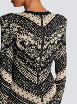 Flash Sale Monogram And Paisley Knit Short Dress Women Knitwear|Dresses