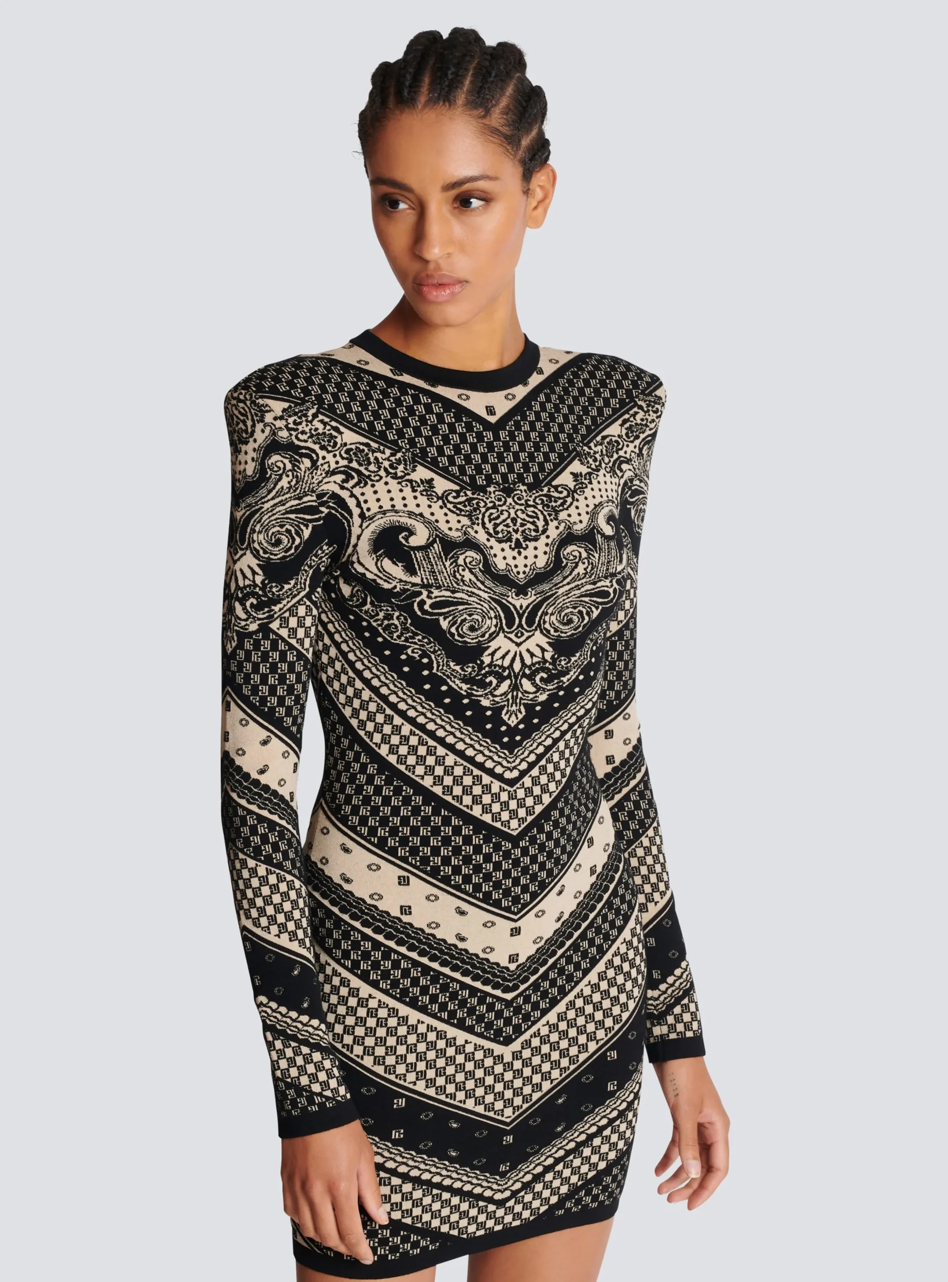 Flash Sale Monogram And Paisley Knit Short Dress Women Knitwear|Dresses
