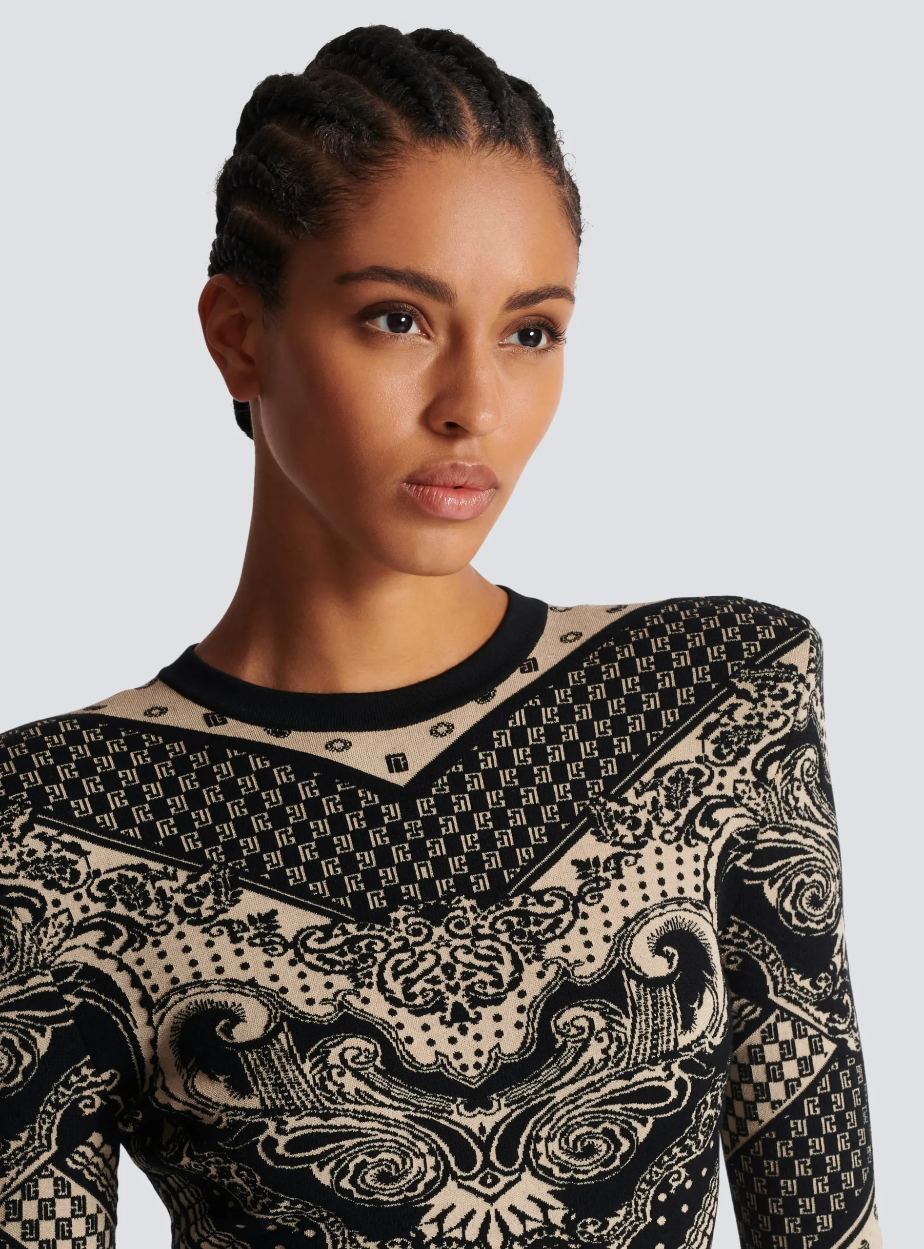 Flash Sale Monogram And Paisley Knit Short Dress Women Knitwear|Dresses