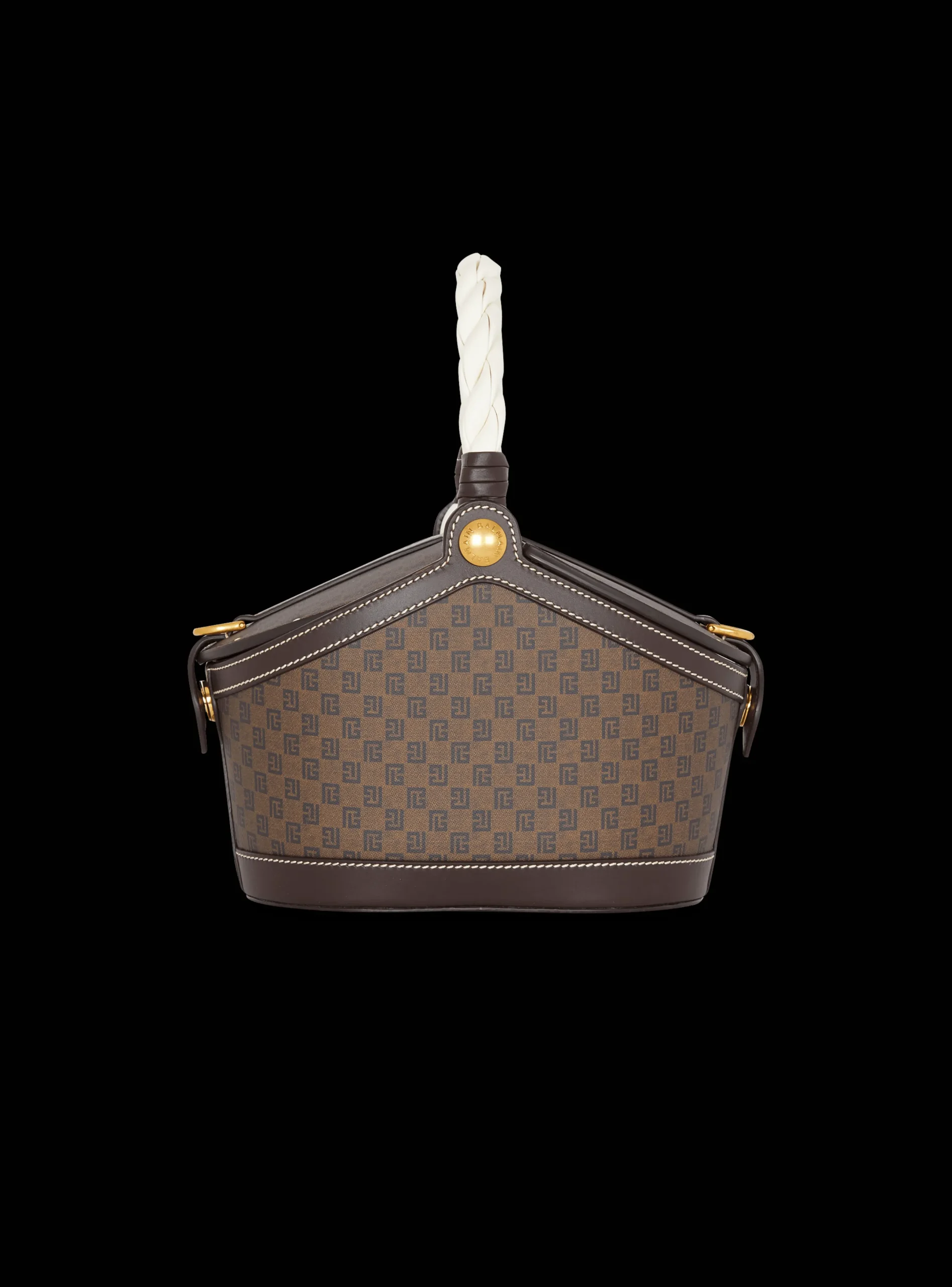Shop Monogram Canvas And Leather Bucket Bag Women Mini Bags|Shoulder Bags