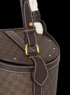 Shop Monogram Canvas And Leather Bucket Bag Women Mini Bags|Shoulder Bags