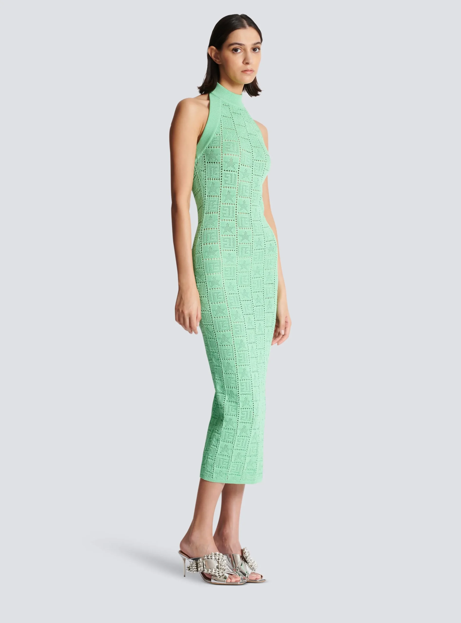 Cheap Monogram Knit Backless Dress Women Knitwear|Dresses