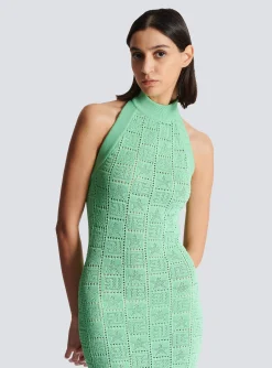 Cheap Monogram Knit Backless Dress Women Knitwear|Dresses