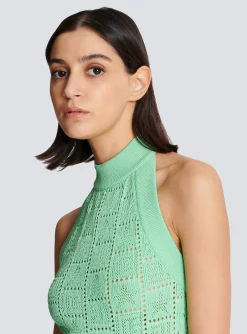 Cheap Monogram Knit Backless Dress Women Knitwear|Dresses