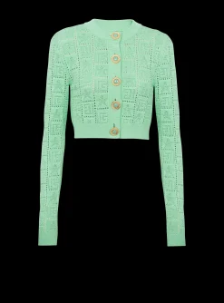 Fashion Monogram Knit Cardigan Women Knitwear