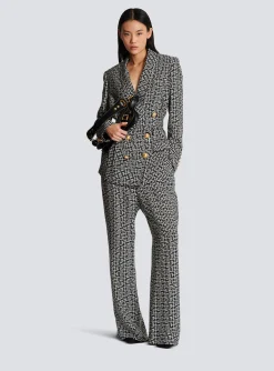 Store Monogram Printed Jacket With Shawl Collar Women Jackets And Blazers