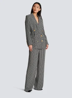 Store Monogram Printed Jacket With Shawl Collar Women Jackets And Blazers