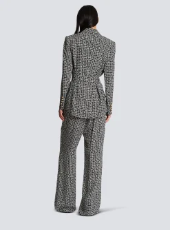 Store Monogram Printed Jacket With Shawl Collar Women Jackets And Blazers