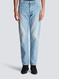 New Monogrammed Jacquard Denim Jeans Denim