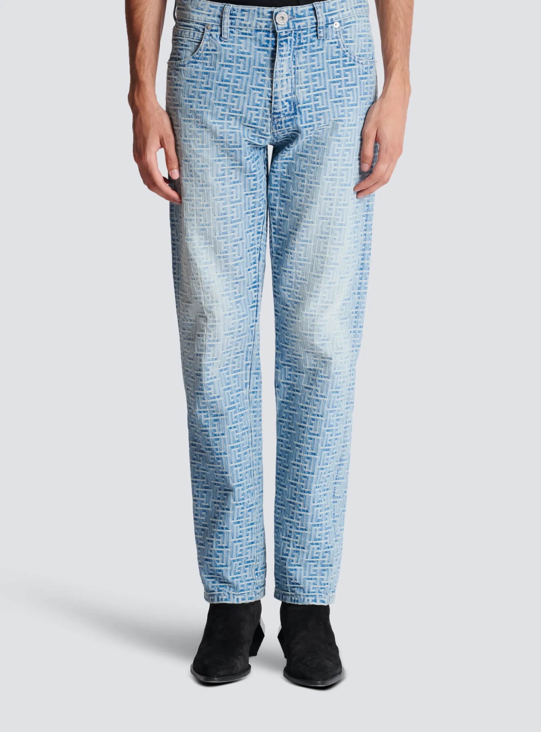 New Monogrammed Jacquard Denim Jeans Denim