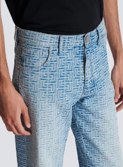 New Monogrammed Jacquard Denim Jeans Denim