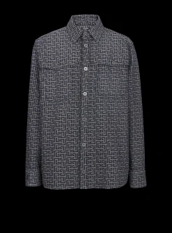 Cheap Monogrammed Jacquard Denim Shirt&nbsp; Shirts And Polos|Denim