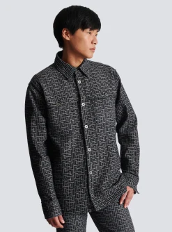 Cheap Monogrammed Jacquard Denim Shirt Shirts And Polos|Denim
