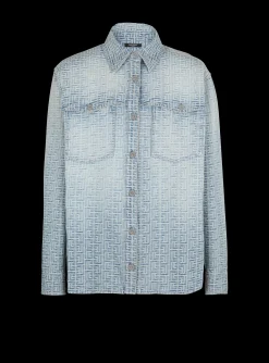 Hot Monogrammed Jacquard Denim Shirt&nbsp; Shirts And Polos|Denim