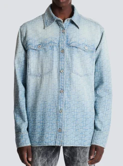 Hot Monogrammed Jacquard Denim Shirt Shirts And Polos|Denim