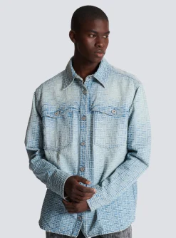 Hot Monogrammed Jacquard Denim Shirt Shirts And Polos|Denim