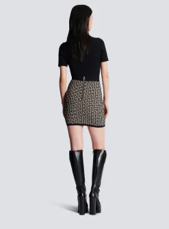 Fashion Monogrammed Knit Skirt Women Skirts|Knitwear