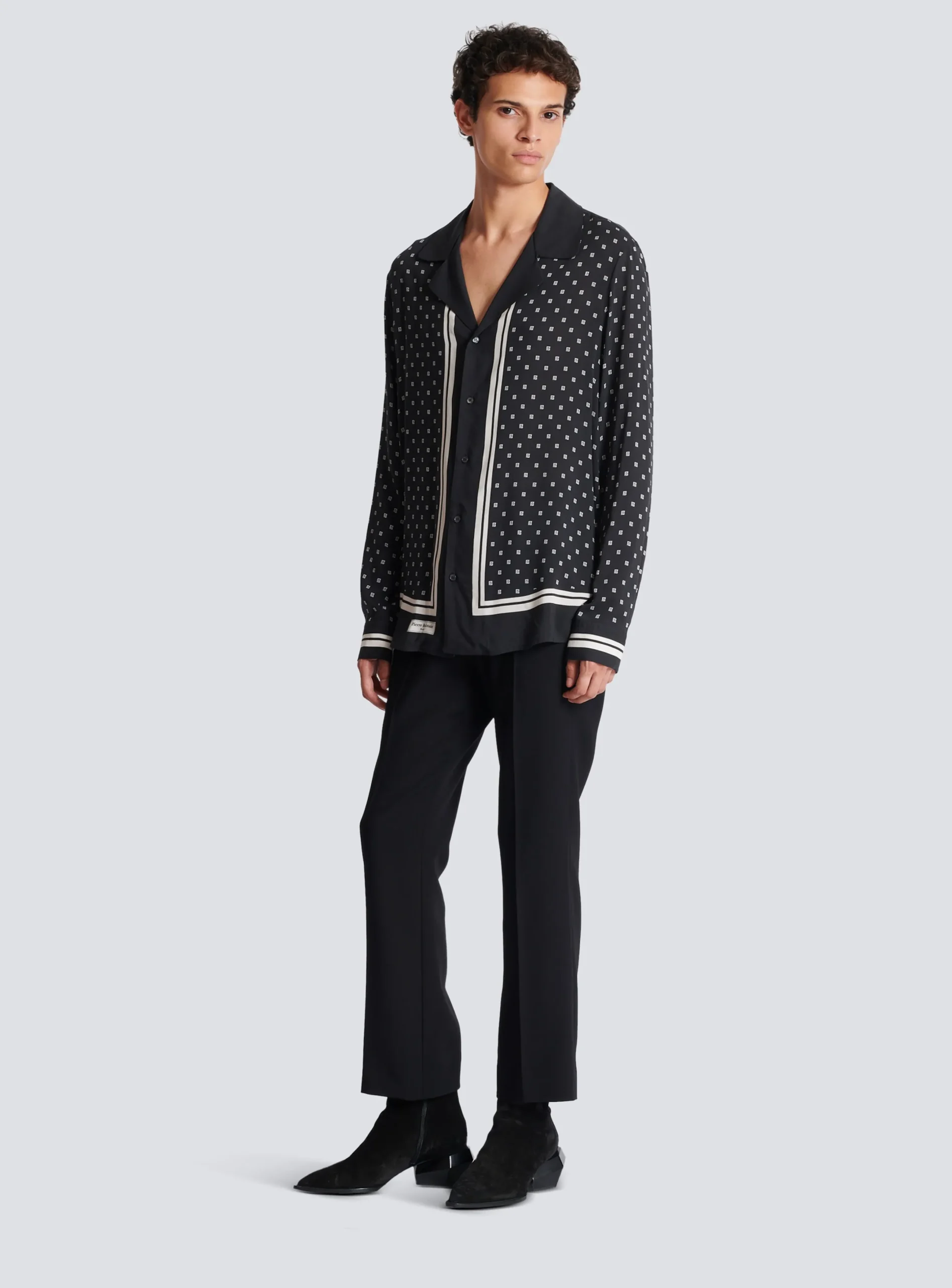 Fashion Monogrammed Scarf-print Shirt Shirts And Polos