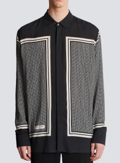 Fashion Monogrammed Scarf-print Shirt Shirts And Polos