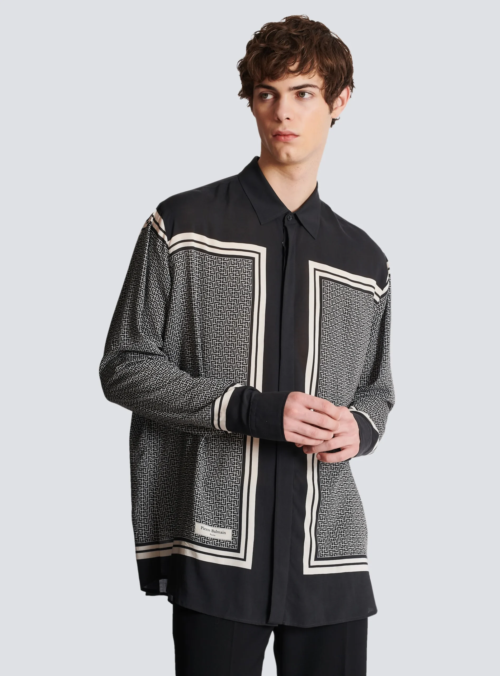 Fashion Monogrammed Scarf-print Shirt Shirts And Polos
