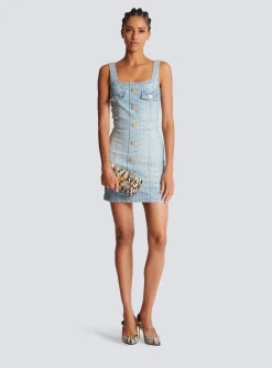 Clearance Monogrammed Short Denim Dress Women Denim|Dresses