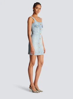 Clearance Monogrammed Short Denim Dress Women Denim|Dresses