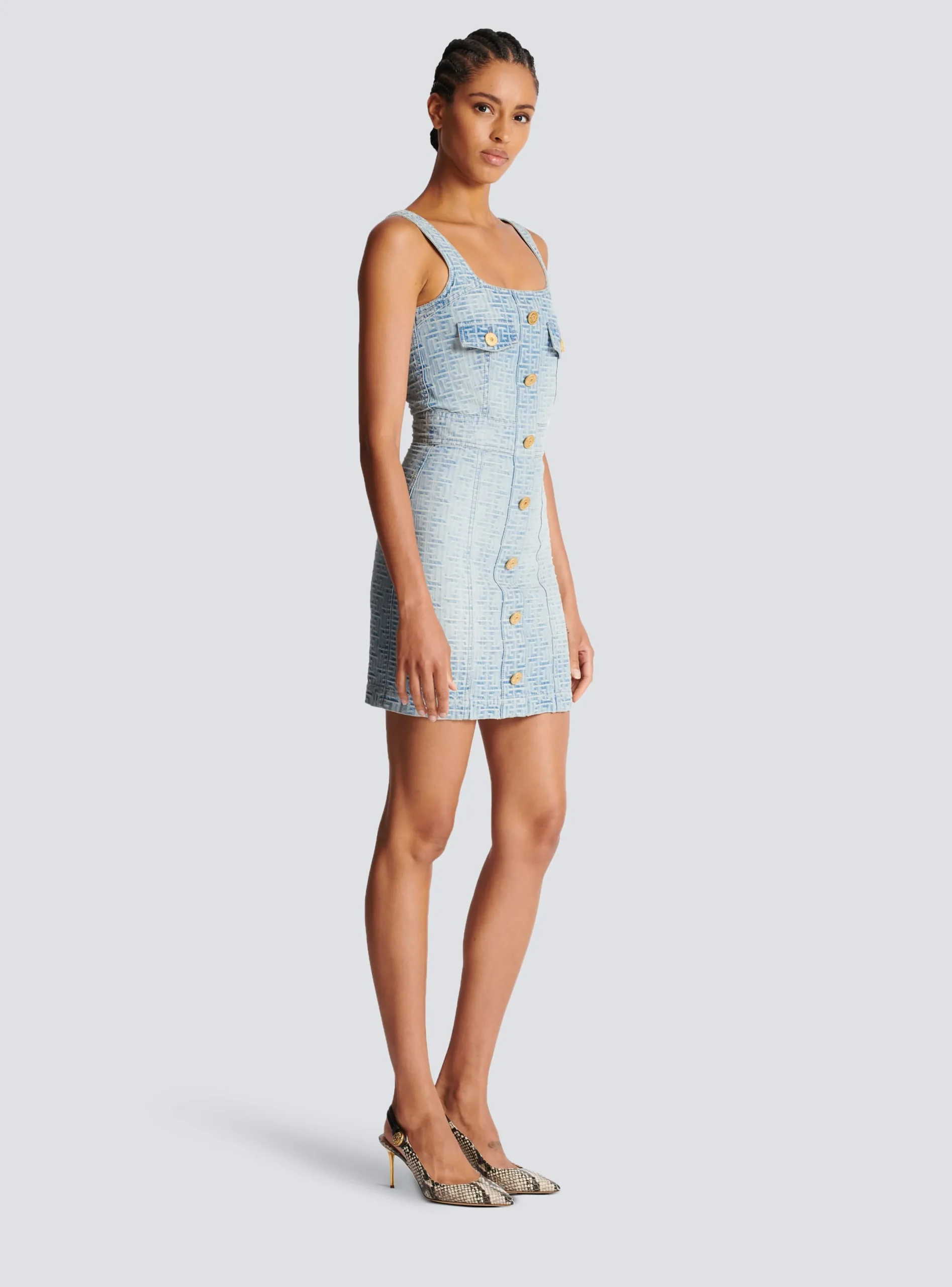 Clearance Monogrammed Short Denim Dress Women Denim|Dresses