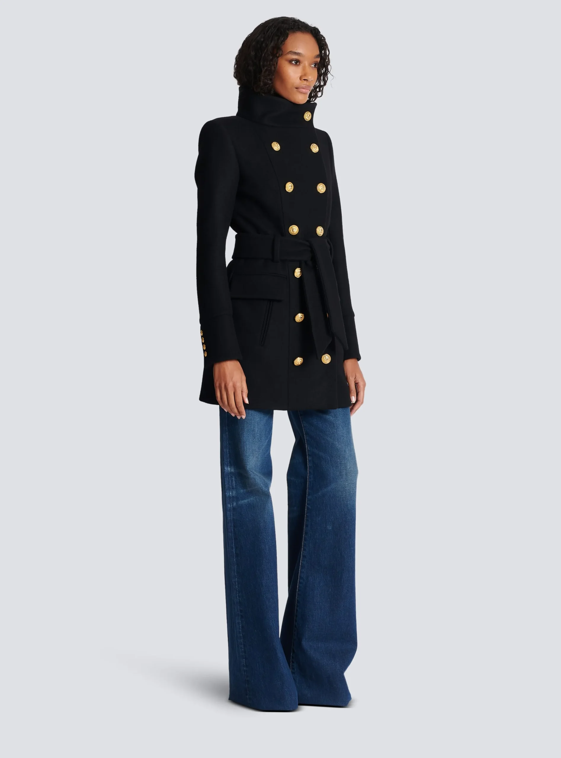 Flash Sale Officer Coat With Belt Women Outerwear