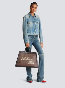 Discount Olivier's Cabas In Canvas And Leather Women Tote Bags|Shoulder Bags