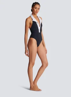 Flash Sale One-piece Swimsuit With Contrasting Collar Women Swimwear