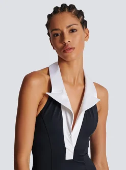 Flash Sale One-piece Swimsuit With Contrasting Collar Women Swimwear