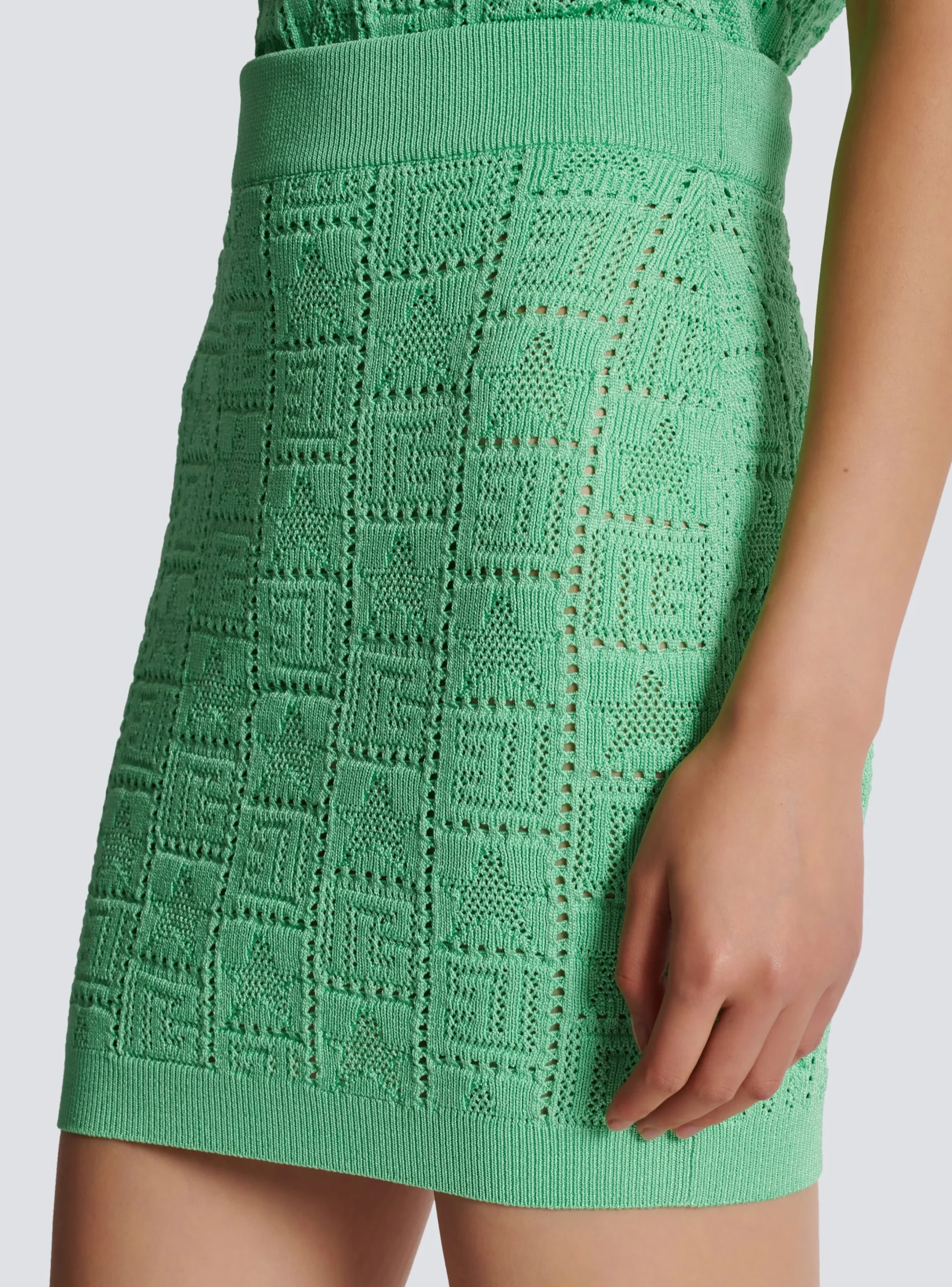 Cheap Openwork Monogram Knit Skirt Women Skirts|Knitwear