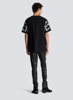 Best Sale Oversized T-shirt With Laser-cut Baroque Print T-Shirts