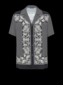 Fashion Paisley And Mini Monogram Printed Silk Shirt Shirts And Polos