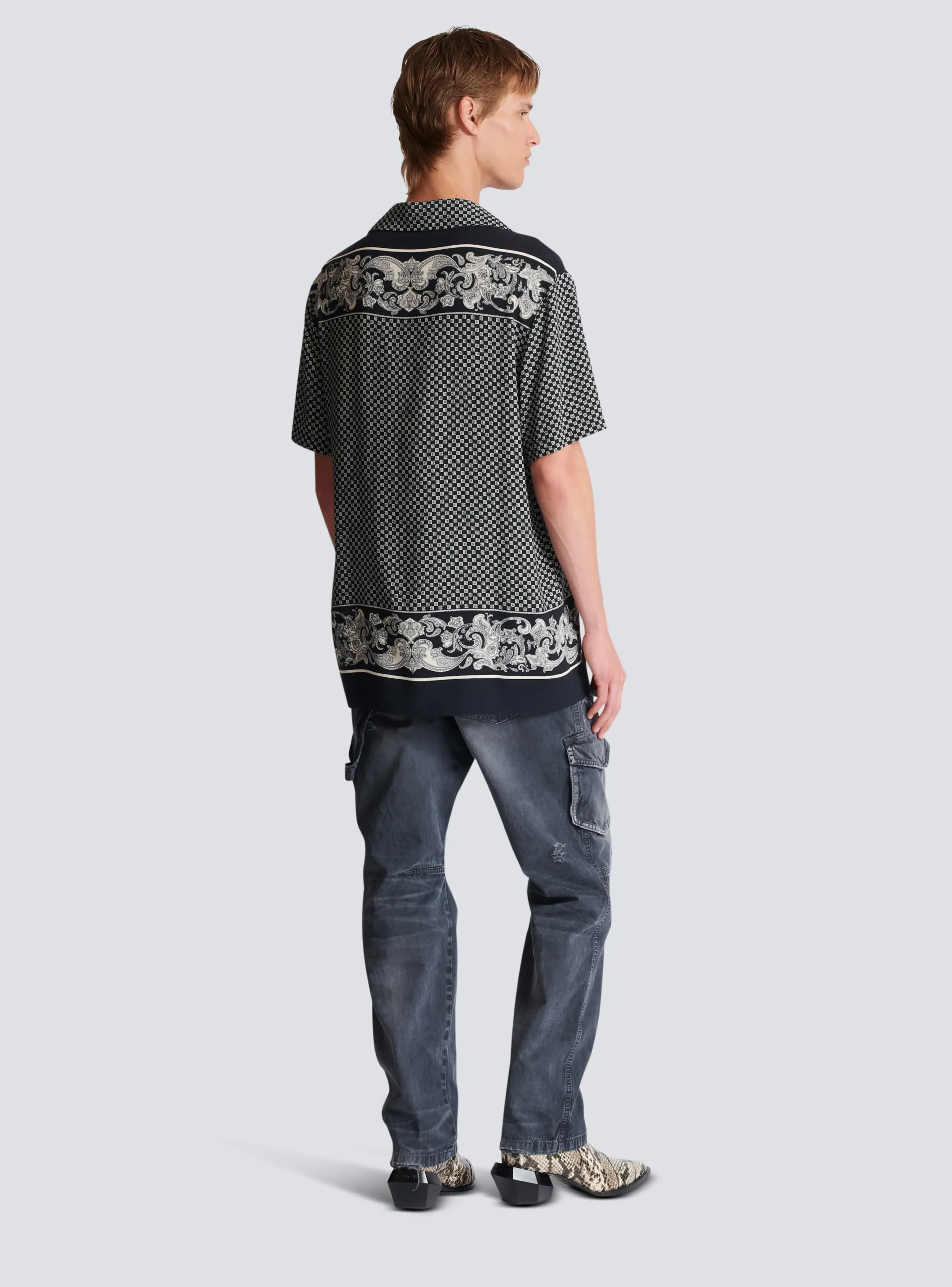 Fashion Paisley And Mini Monogram Printed Silk Shirt Shirts And Polos