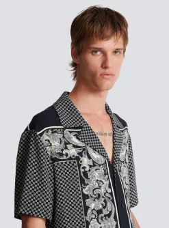 Fashion Paisley And Mini Monogram Printed Silk Shirt Shirts And Polos