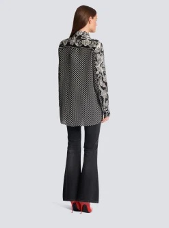 Discount Paisley And Mini Monogram Printed Silk Shirt Women Tops And Shirts