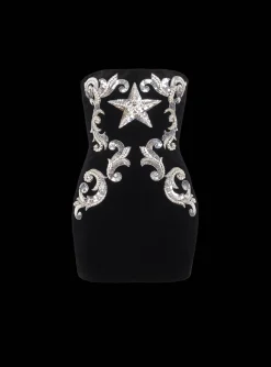 Best Sale Paisley Embroidered Strapless Dress Women Dresses