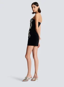 Best Sale Paisley Embroidered Strapless Dress Women Dresses