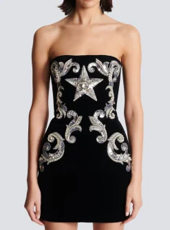 Best Sale Paisley Embroidered Strapless Dress Women Dresses